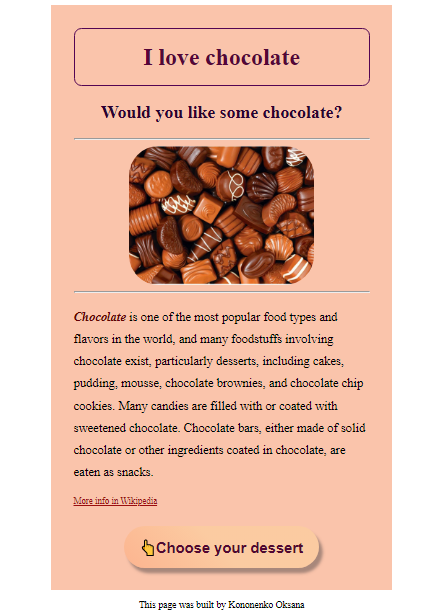 Chocolate  page